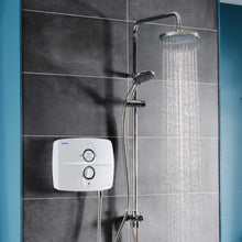 Load image into Gallery viewer, Triton T90SR White/Chrome DUELEC Pumped Electric Shower Kit