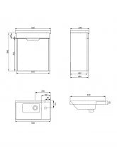 Load image into Gallery viewer, Freya 55cm 1 Door Cloakroom Wall Hung Vanity Unit Cashmere Pink cw Matt Black Handle