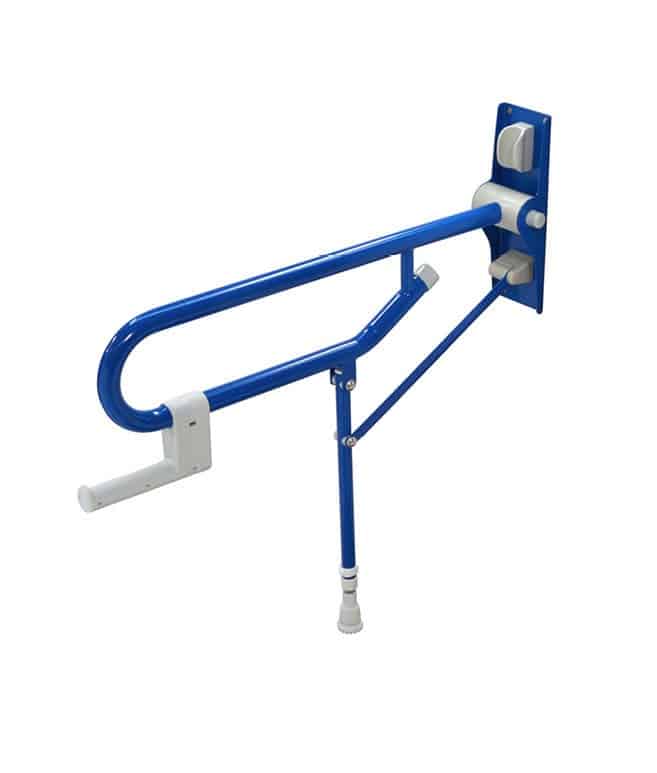 Hinged Fold Up Double Hairpin Rail with Leg- Blue