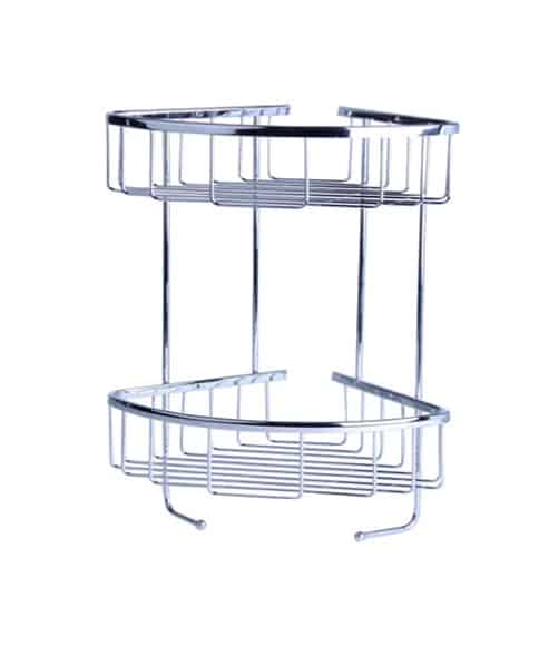 Tier Shower Caddy & Hooks Chrome