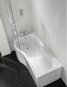 Kurvo Round Shower Bath, Bath Panel & Bath Screen Left Hand