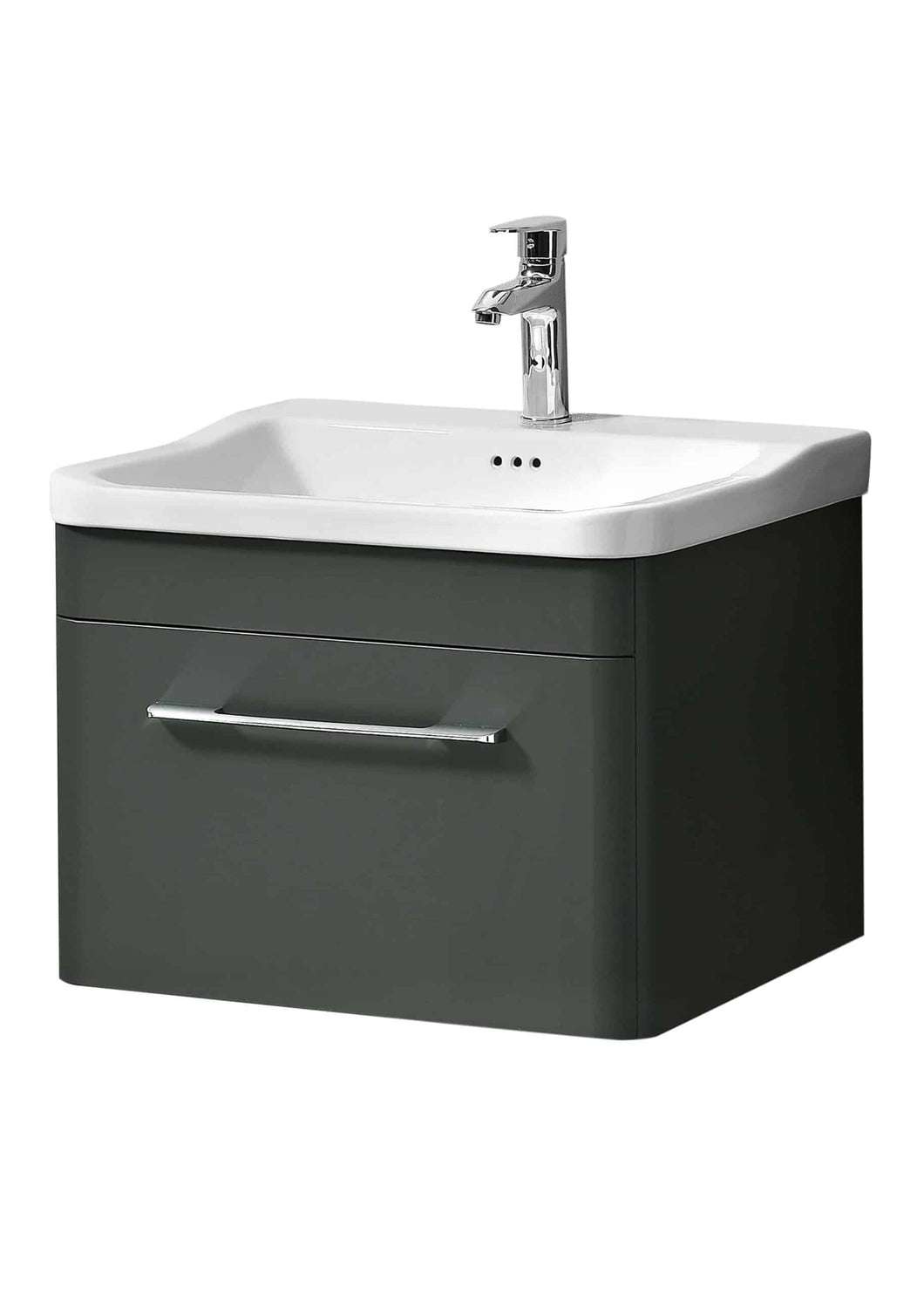 Ava 600mm Wall-Hung Unit & Basin Anthracite