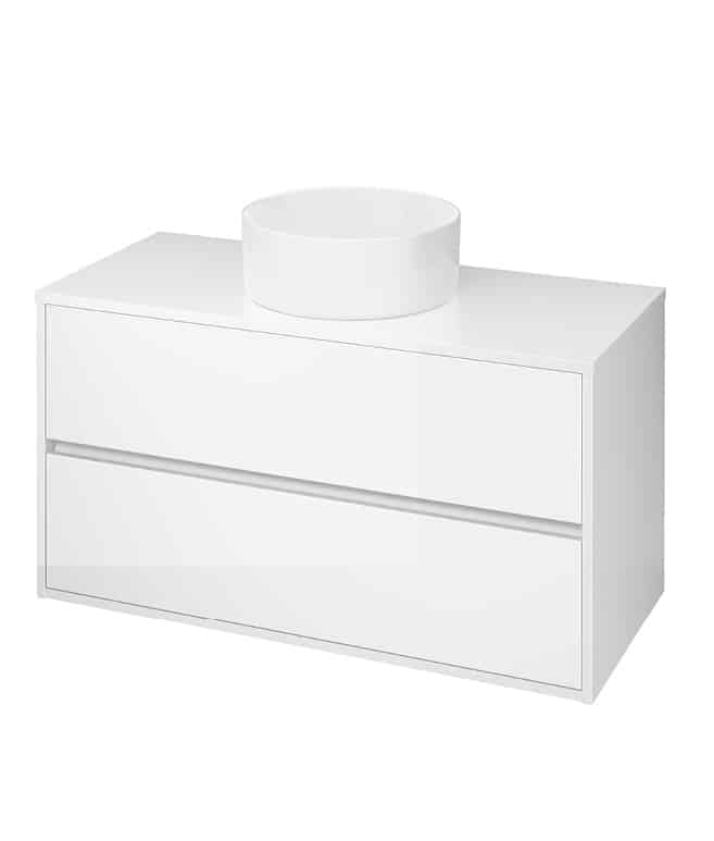 Crea 1000mm Wall Hung Unit & Round Basin White (with out tap hole)