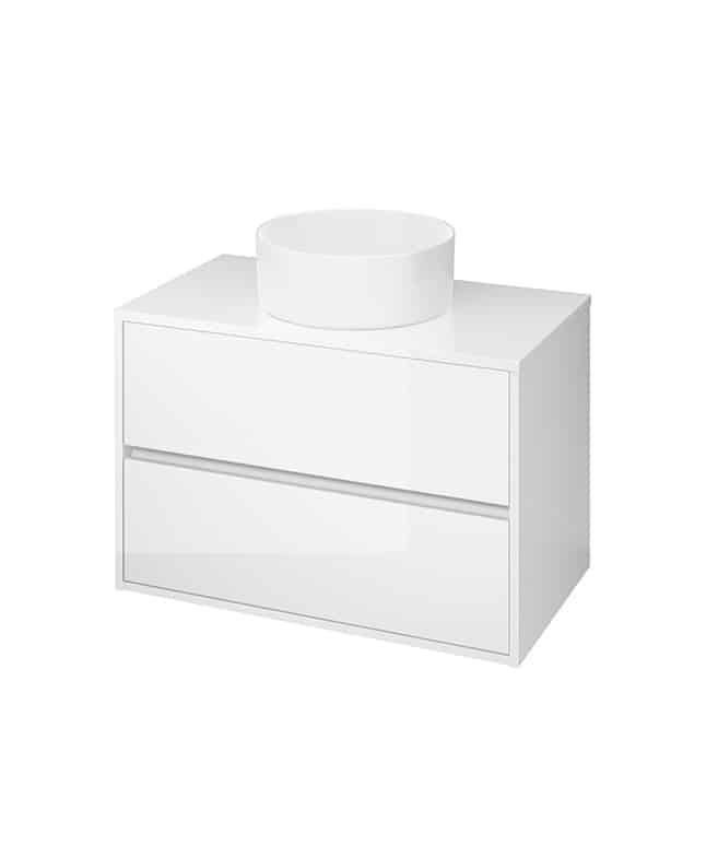 Crea 800mm Wall Hung Unit & Round Basin White (with out tap hole)