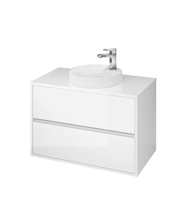 Crea 800mm Wall Hung Unit & Round Basin White (with tap hole)