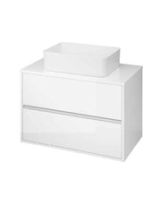 Load image into Gallery viewer, Crea 800mm Wall Hung Unit &amp; Rectangular Basin White
