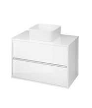 Load image into Gallery viewer, Crea 800mm Wall Hung Unit &amp; Square Basin White
