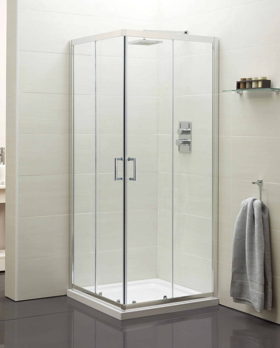 Aqua Corner Entry Shower Door 760mm