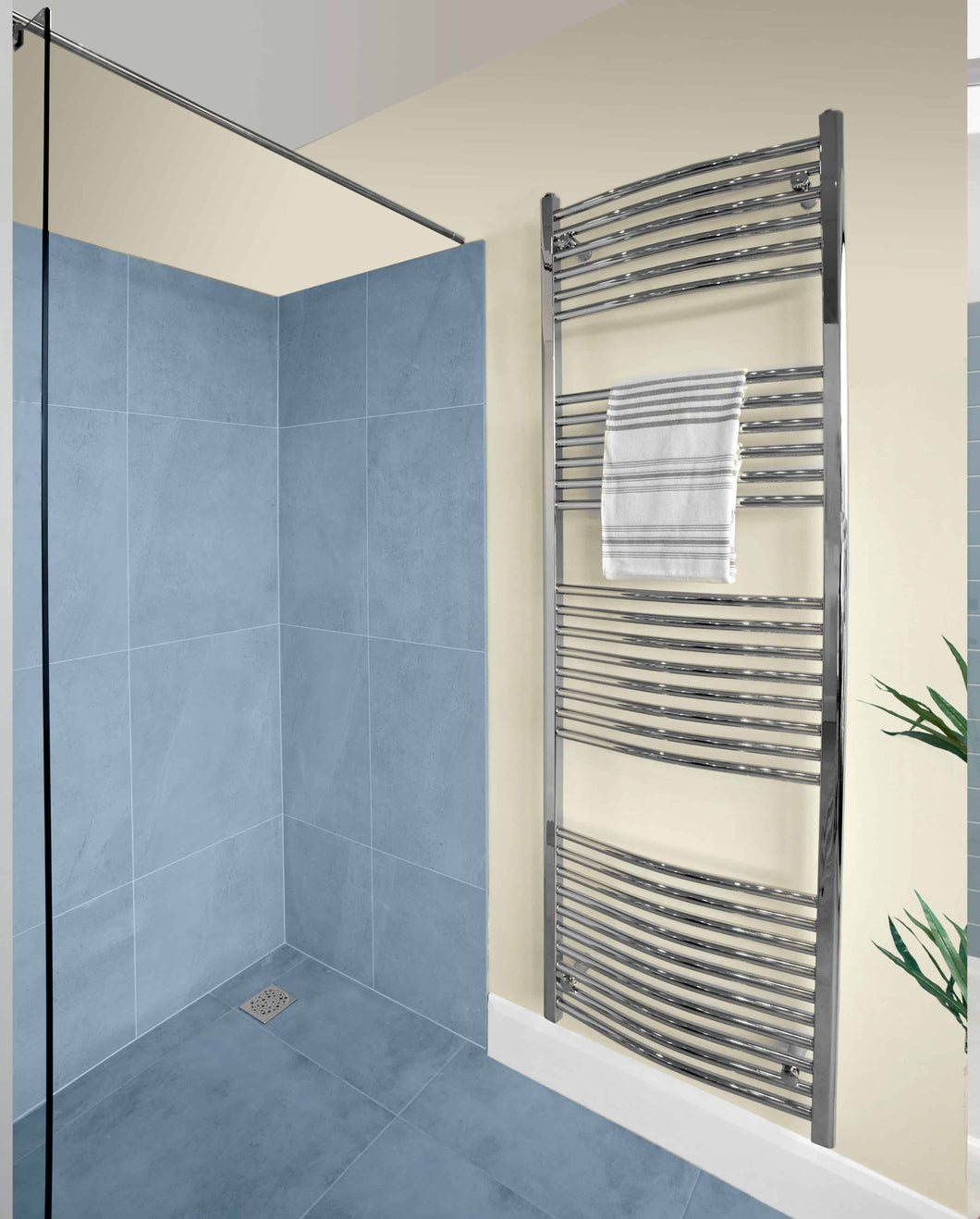 Curved Towel Warmer Chrome H:800mm W:500mm