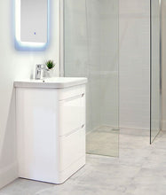 Load image into Gallery viewer, Eve 600mm Floor Standing Unit &amp; Basin White Gloss
