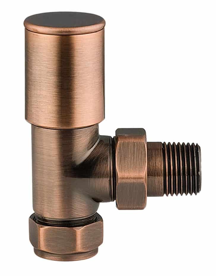 1/2'' Minimalist Angled Radiator Valve Antique Copper