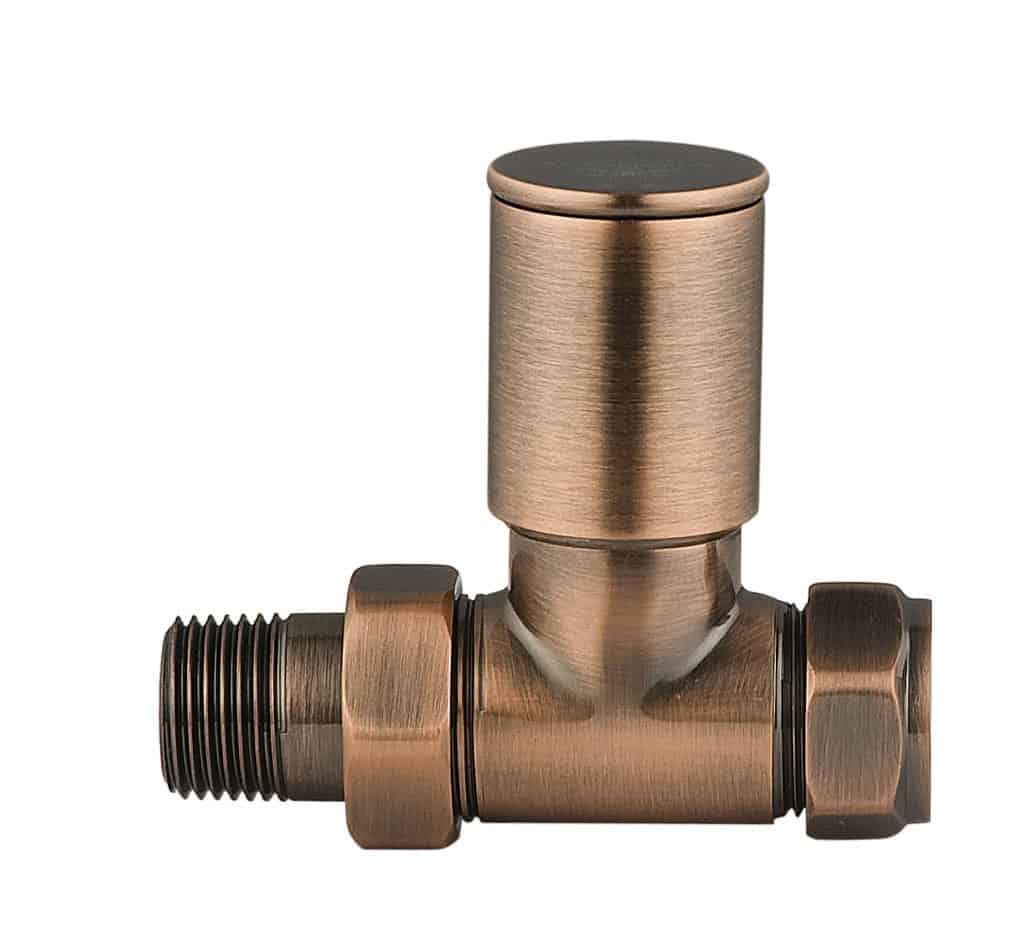 1/2'' Minimalist Straight Radiator Valve Antique Copper