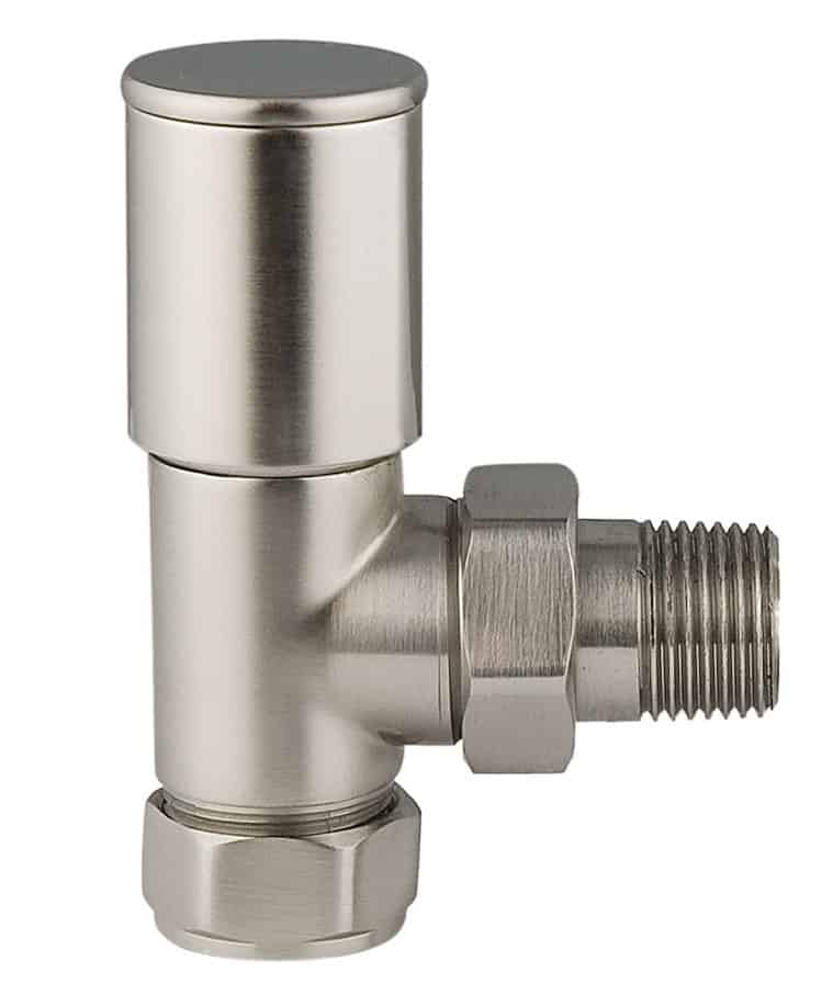 1/2'' Minimalist Angled Radiator Valve Silver Nickle