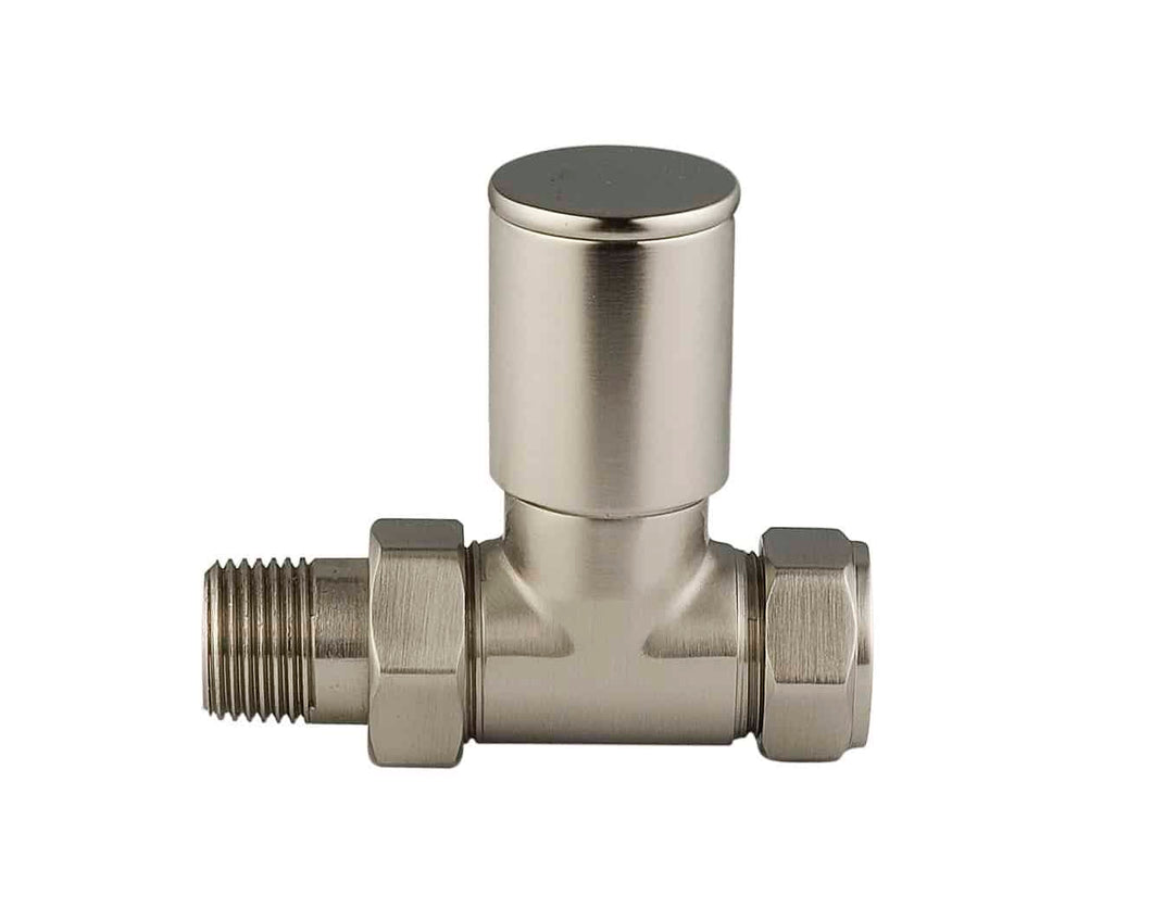 1/2'' Minimalist Straight Radiator Valve Silver Nickle