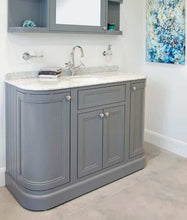 Load image into Gallery viewer, Merrion 1200mm Vanity Unit Slate Grey with Marble Worktop &amp; Under-counter Basin
