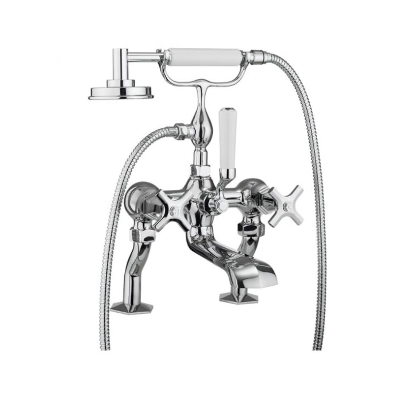 Victorian Crosshead Bath Shower Mixer cw Hose Kit