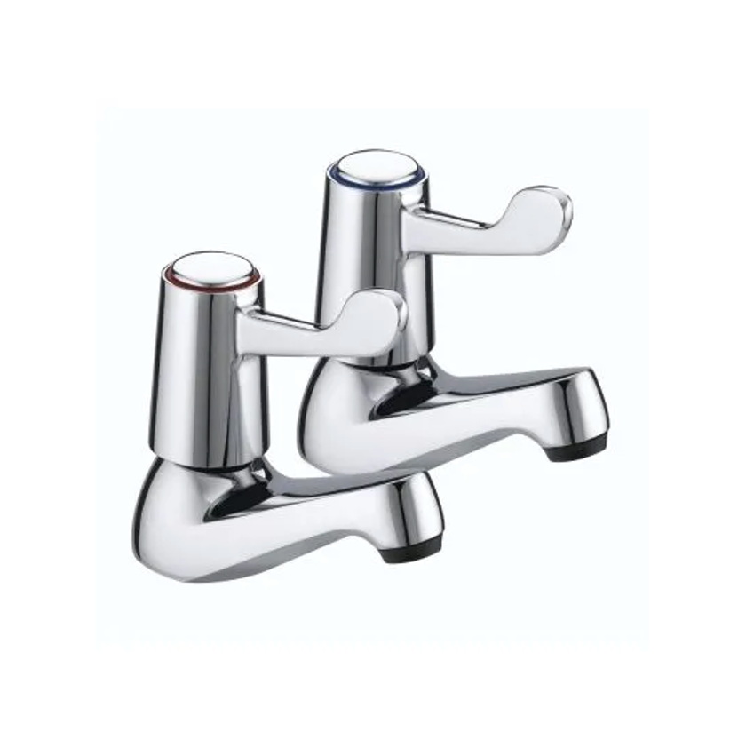 1/4 Turn Lever Bath Tap Pair with 3