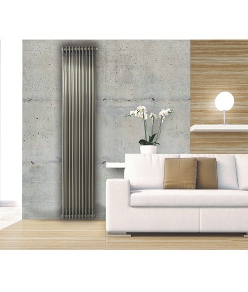 Revive 2 Column Vertical Radiator Raw Metal H:2000mm W:490mm