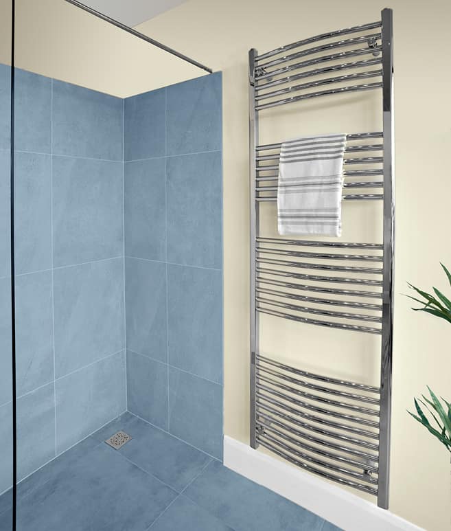 Curved Towel Warmer Chrome H:1800mm W:600mm