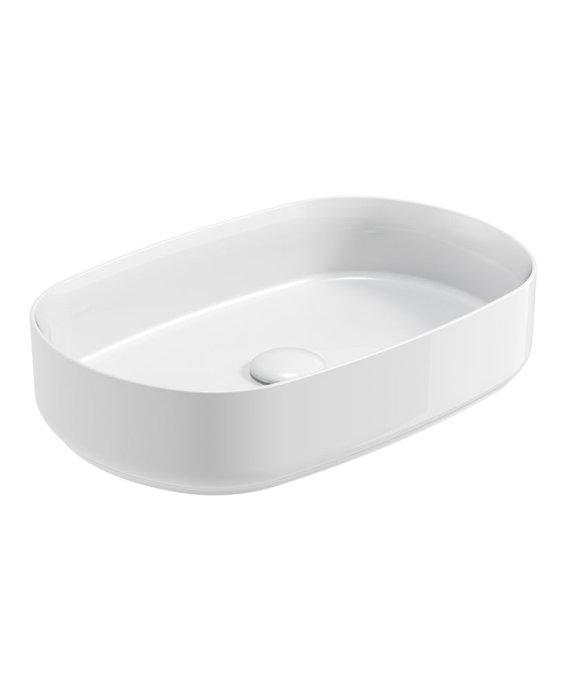 Avanti Oval 55cm Vessel Basin with Ceramic Click Clack Waste (Various Colours)