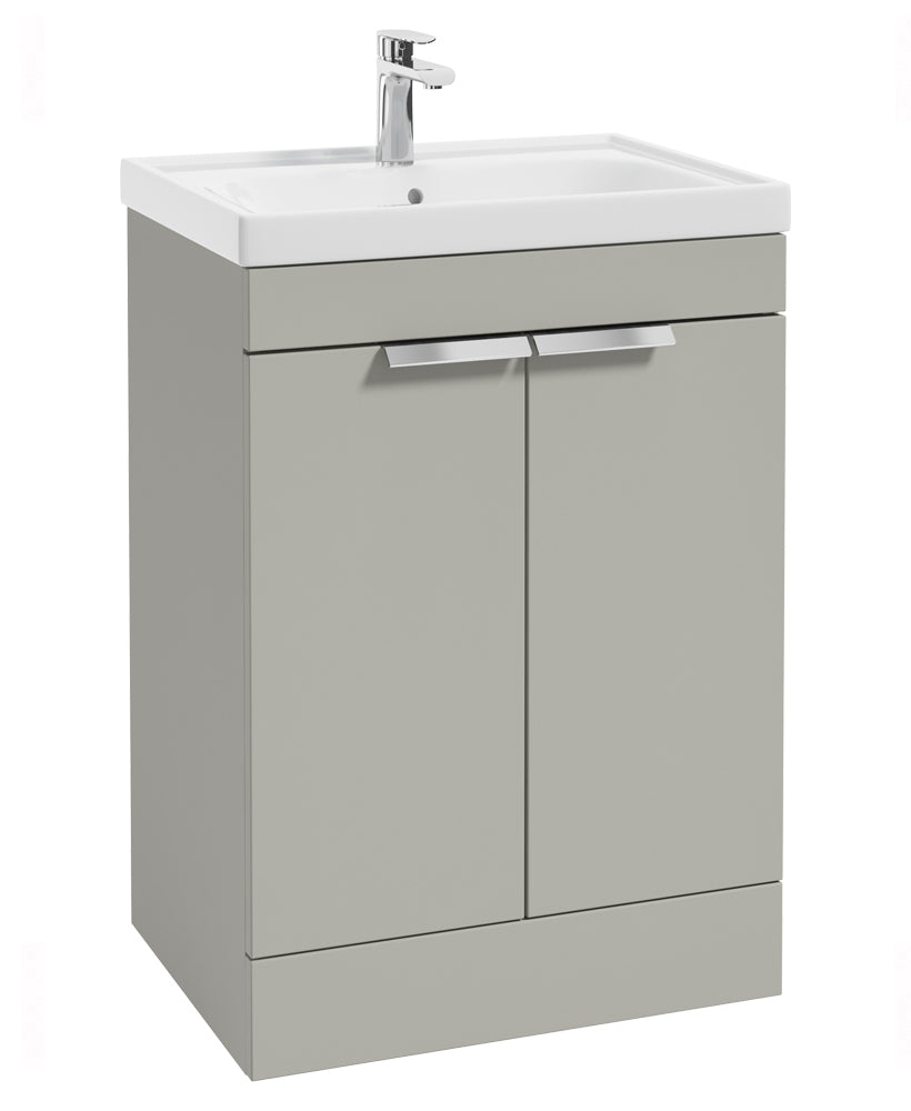 Stockholm Arctic Grey Matt 60cm 2 Door Floor Standing Vanity Unit ( Various Colours & Sizes )
