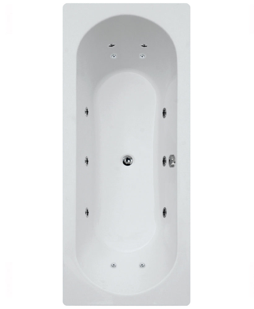 Clover 1700x750mm Double Ended 12 Jet Whirlpool Bath
