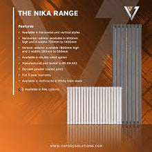 Load image into Gallery viewer, NIKA ANTHRACITE Double Vertical OVAL Radiator (Various Sizes)
