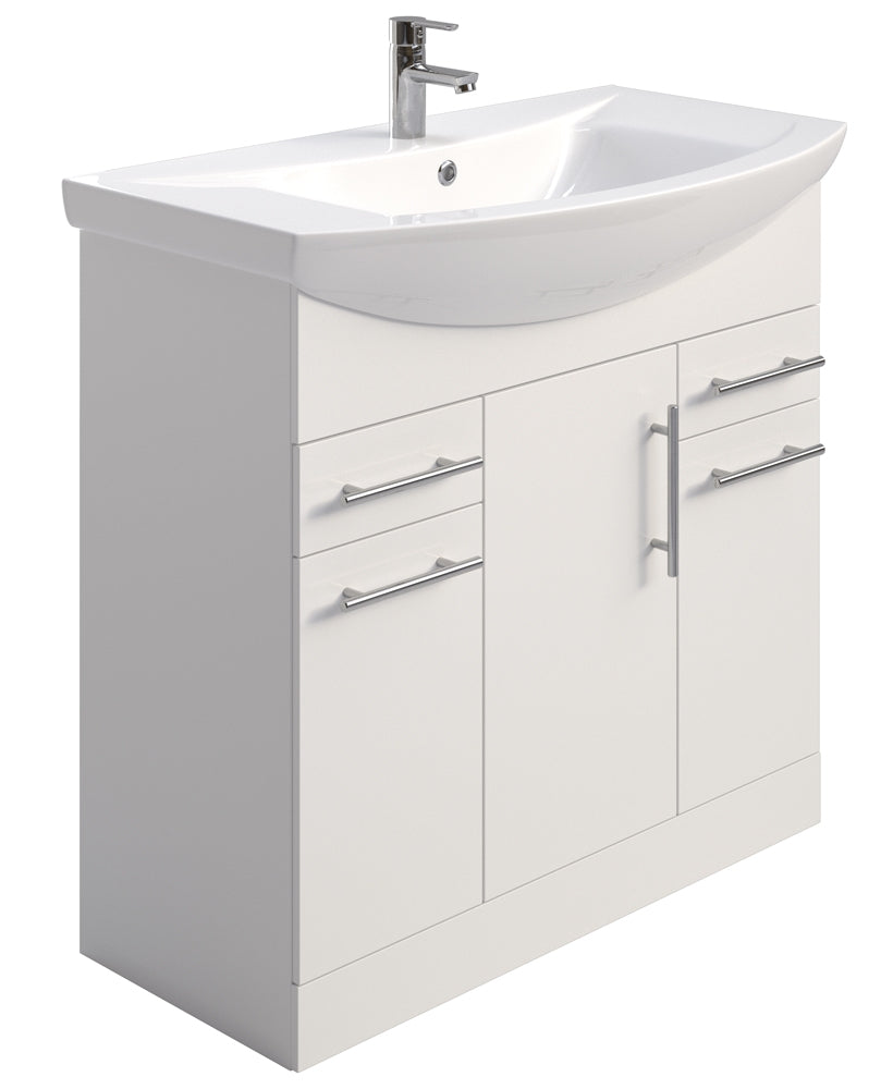 Belmont Gloss White 85cm Vanity Unit