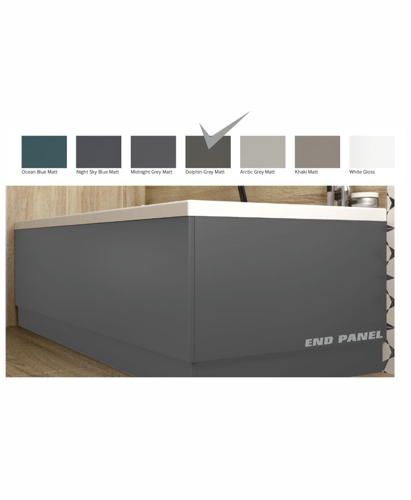 Scandinavian End Bath Panel 750mm Matt Dolphin Grey