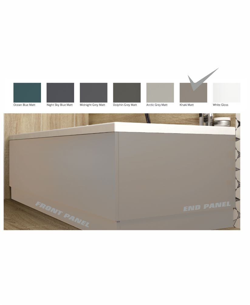 Scandinavian End Bath Panel 800mm Matt Khaki