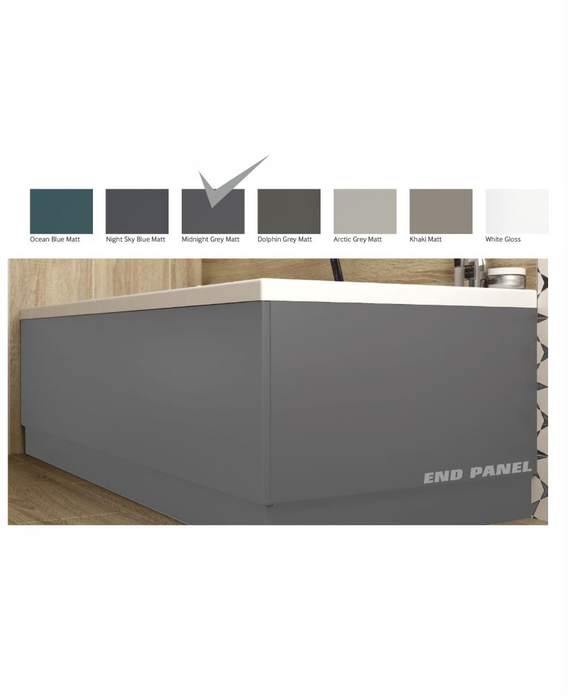 Scandinavian End Bath Panel 750mm Matt Midnight Grey