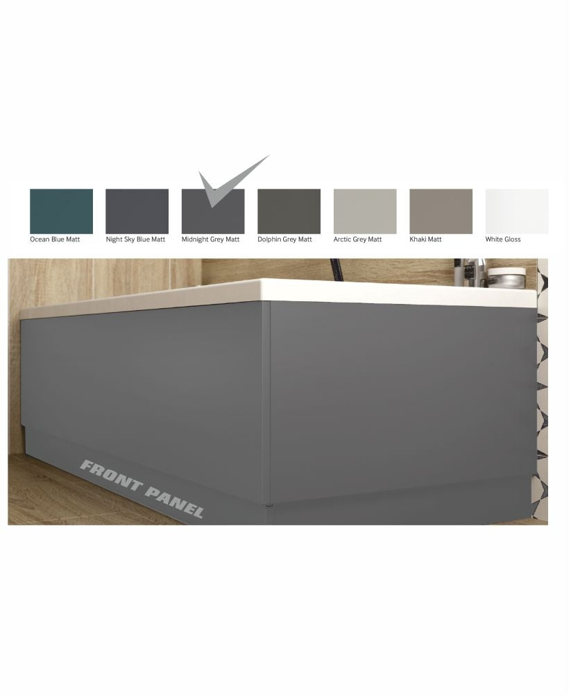 Scandinavian Front Bath Panel 1700mm Matt Midnight Grey