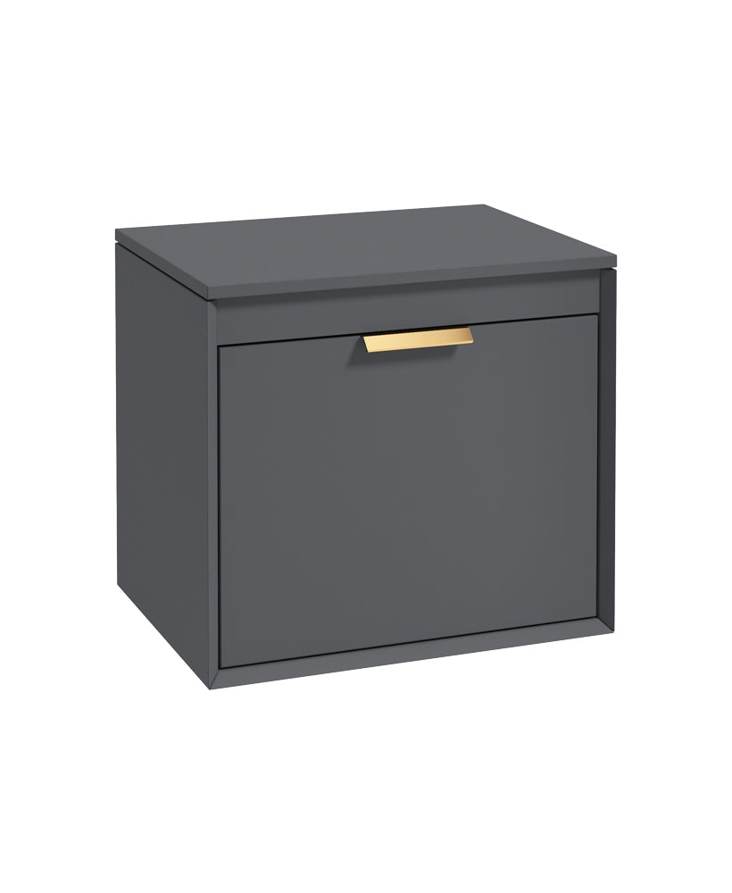 Fjord 60cm Unit with Counter Top Gold Handle Matt Midnight Grey
