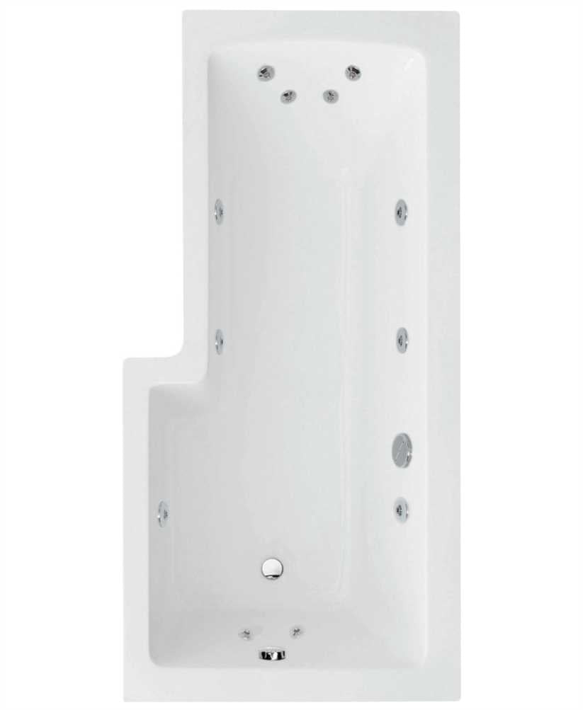 L Shape 1700x850mm RH Single Ended 12 Jet Whirlpool Bath & Panel