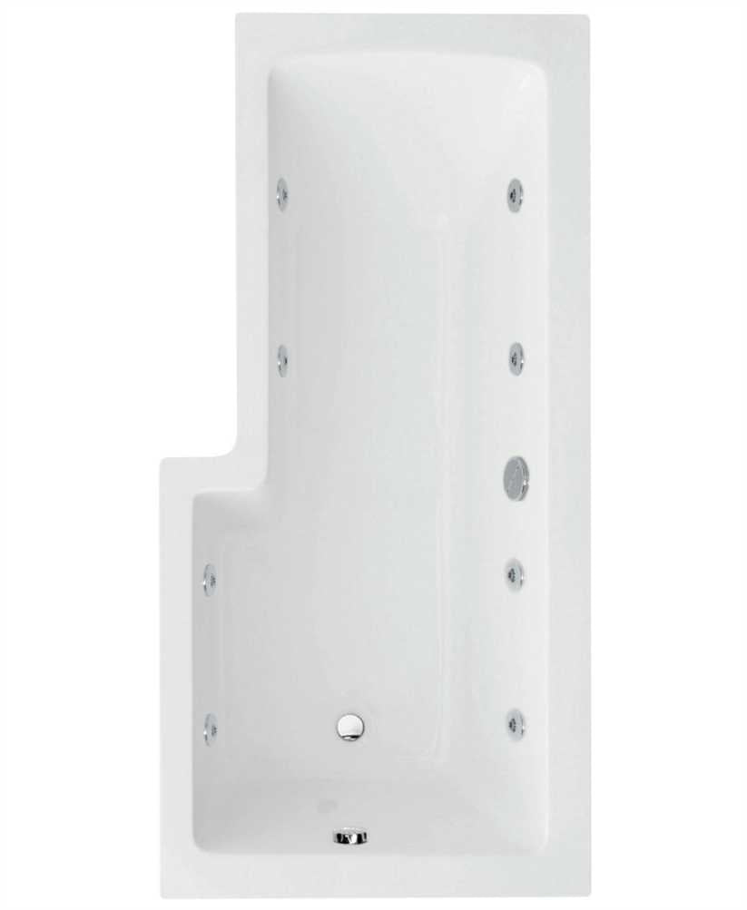 L Shape 1700x850mm RH Single Ended 8 Jet Whirlpool Bath & Panel