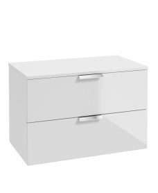 Stockholm 80cm Unit with Counter Top Black Handle Gloss White ( Various Colours & Sizes )
