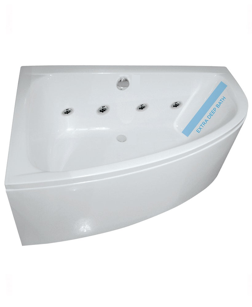 Maya 1500x1000mm LH 8 Jet Whirlpool Corner Bath