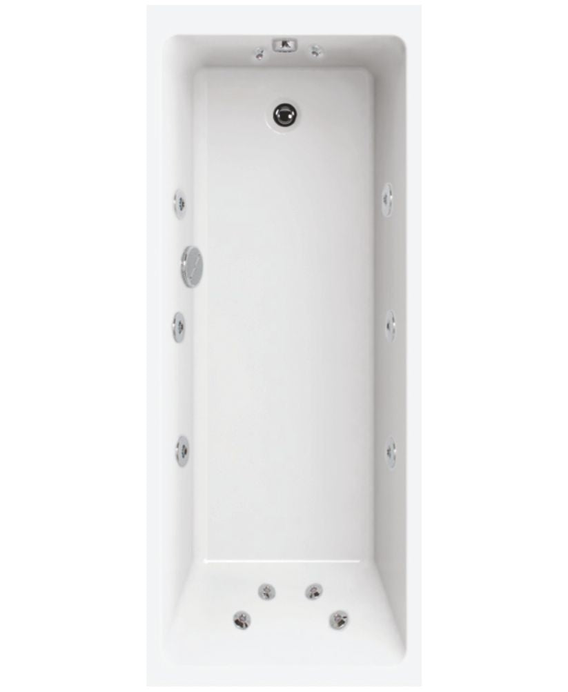 Oscar 1700x700mm Single Ended 12 Jet Whirlpool Bath