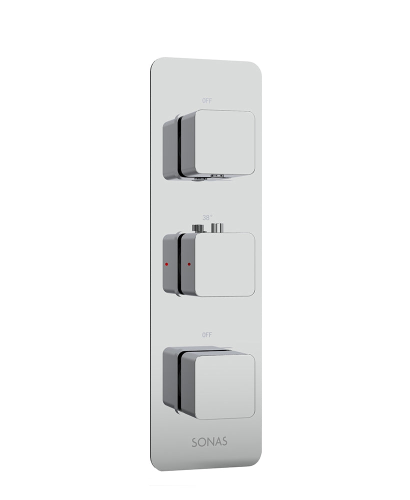 Alita Square Triple Concealed Thermostatic Shower Valve