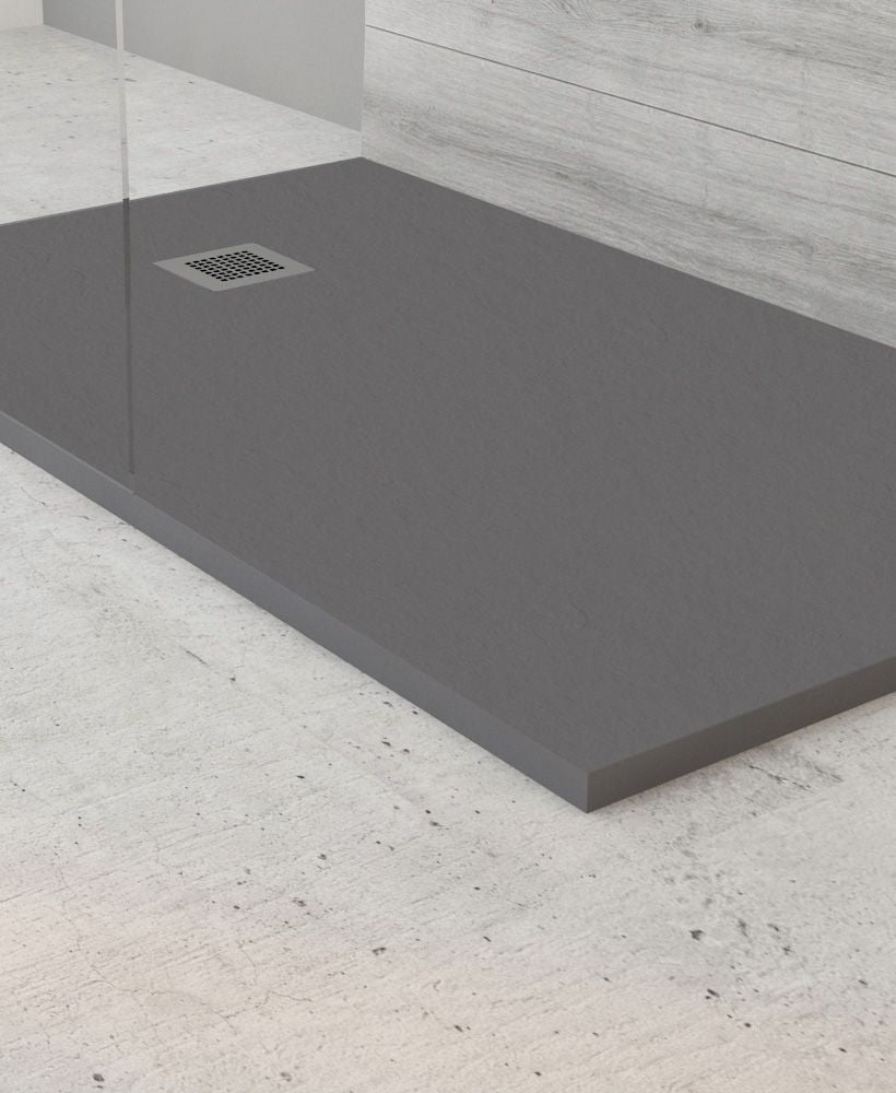 Slate Anthracite 1600x900mm Rectangular Shower Tray & Waste