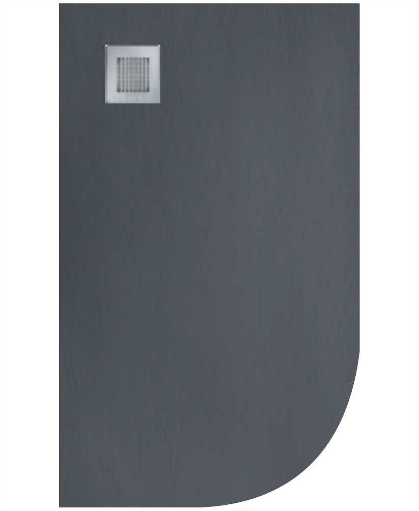 Slate Anthracite 1200x800mm LH Offset Quadrant Shower Tray & Waste