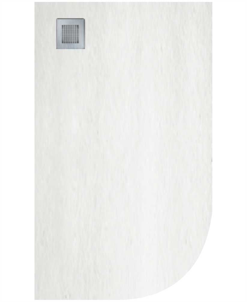 Slate White 1200x800mm LH Offset Quadrant Shower Tray & Waste