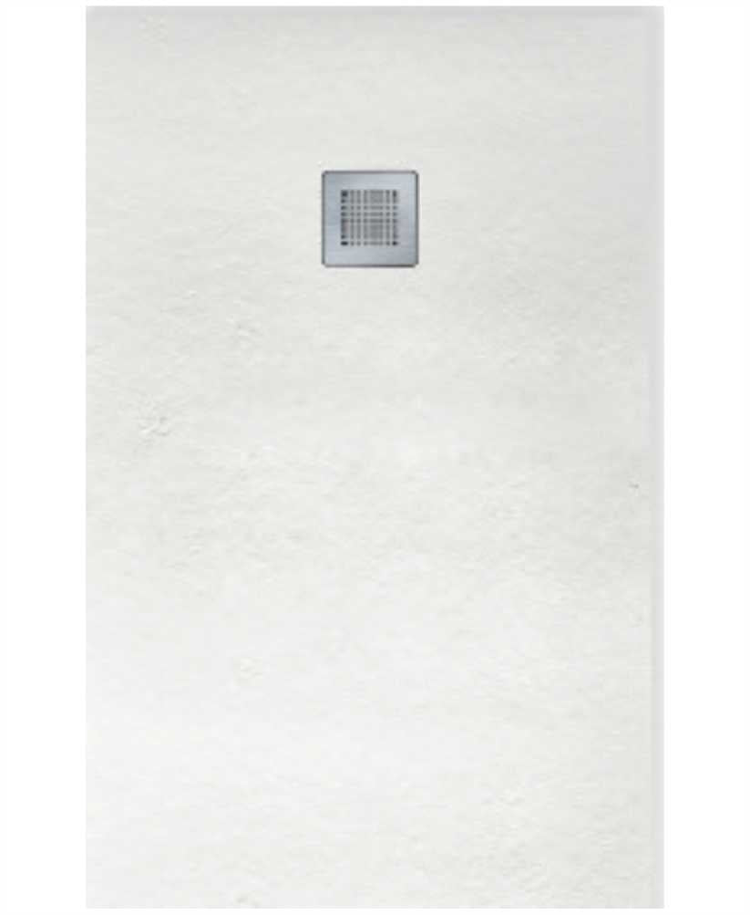 Slate White 1000x800mm Rectangular Shower Tray & Waste
