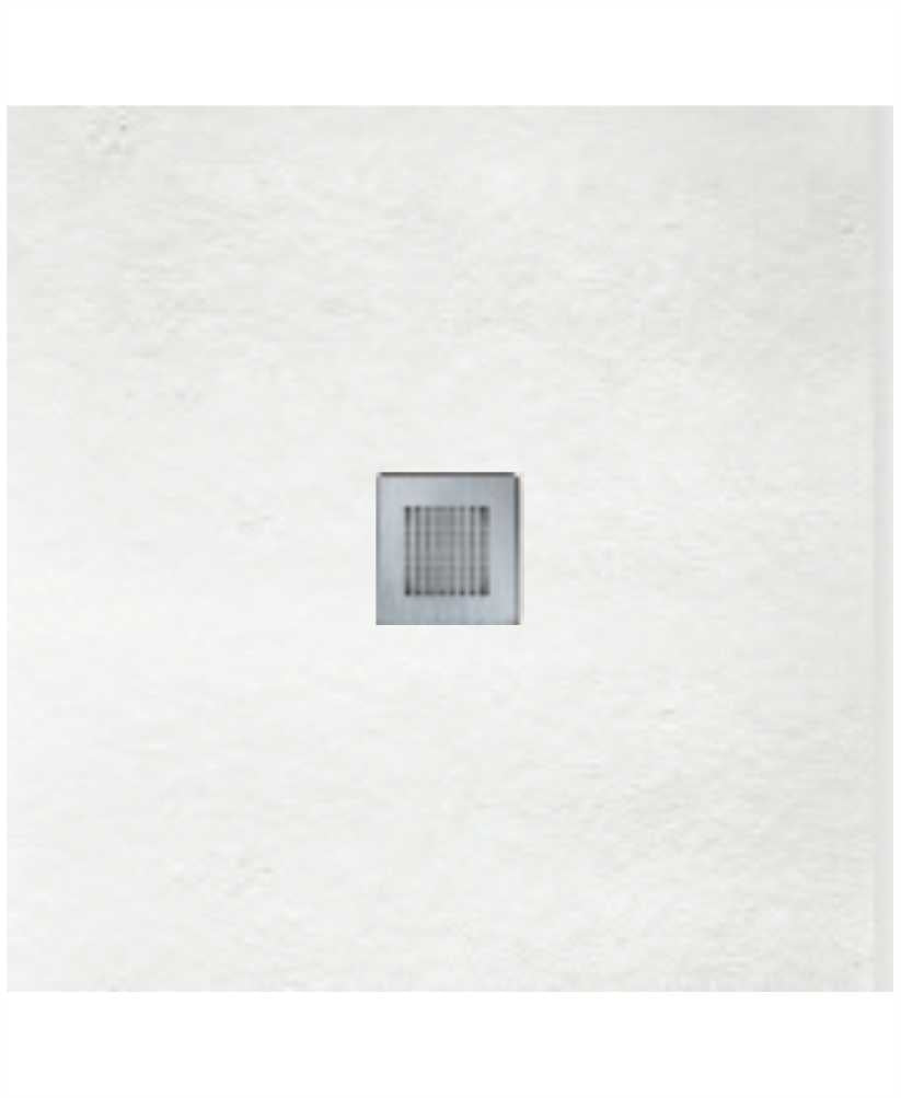 Slate White 900mm Square Shower Tray & Waste