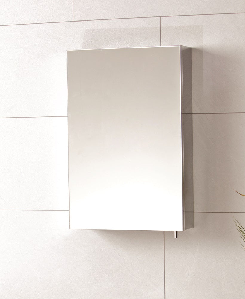 Stilo single door ss mirror cabinet 400x600