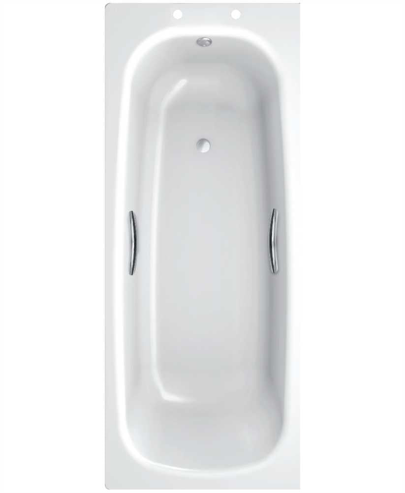 Strata 1700x700mm Single Ended Steel Bath - Grips