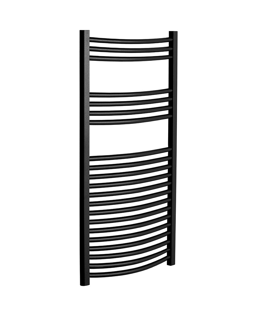 1200 x 500 Curved Towel Warmer Black