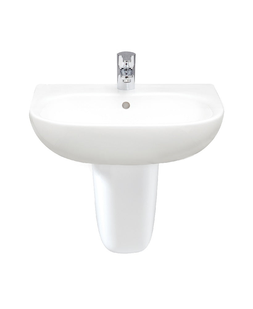 Sigma 55cm Washbasin 1TH & Semi Pedestal