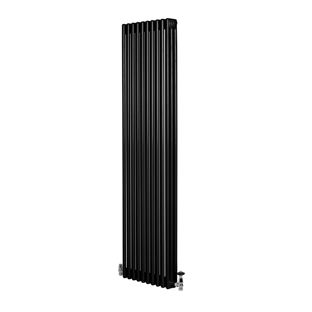 Revive 2 Column Vertical Radiator Black H:2000mm W:490mm