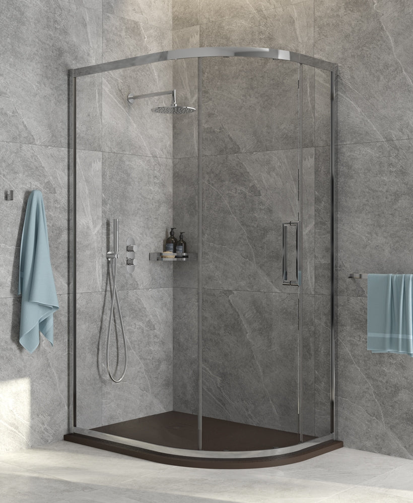 Aspect 8mm Single Door Offset Quadrant 1200x900mm
